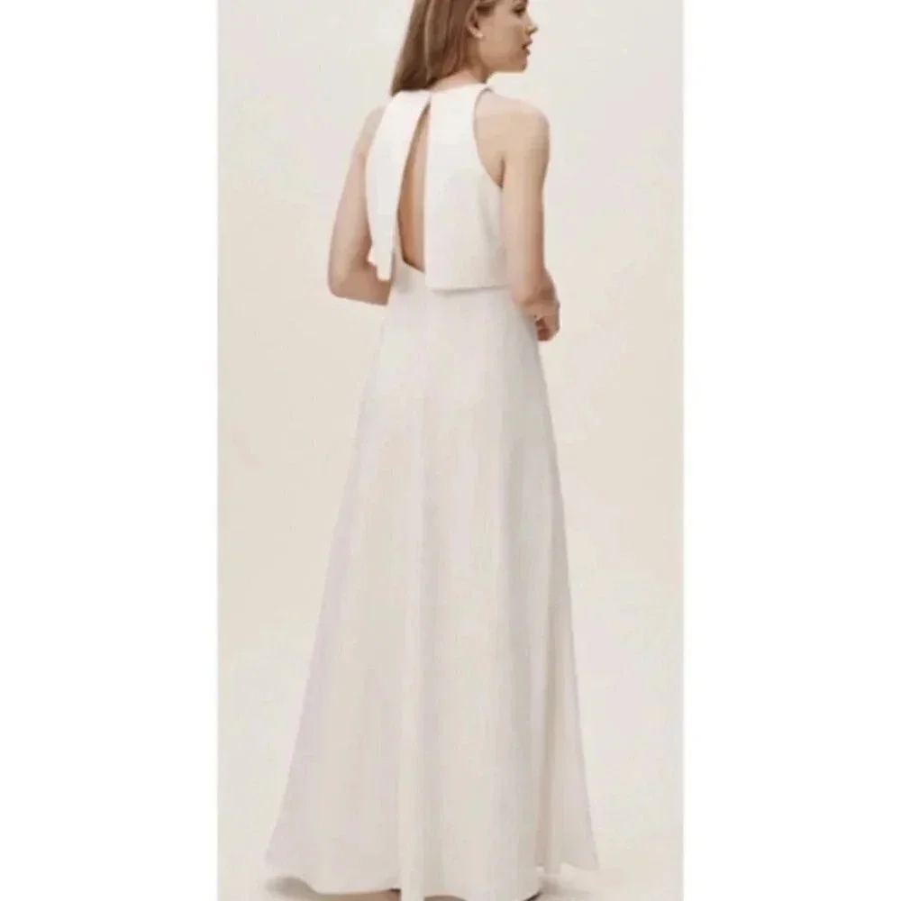 NWT Anthropologie BHLDN Jill Stuart Iva Crepe Maxi Dress Wedding Bridal 14 - Picture 13 of 17